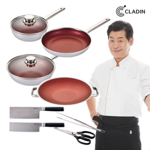 [클래딘] 이연복 쉐프 베네핏 스테인리스 프라이팬 10종 세트, 1개