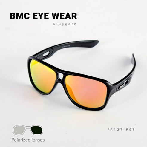 BMC PRO 슬러거2 EYE WEAR PA137-F03, Black(프레임) + Red Mirror Polarized(렌즈) Best Top5