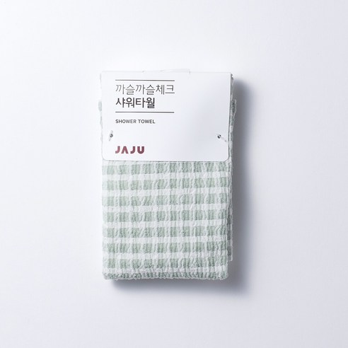 [JAJU/자주] 까슬까슬 체크 샤워타월_민트, FR, 민트, 1개, 1개