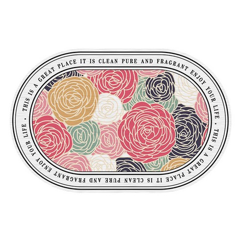 DFMEI북유럽 규조토 진흙 물 흡수 매트 욕실 매트 빠른 건조 매트 욕실 비 슬립 매트 해초 도어 매트 카펫, Gzn91 타원형 로맨스, 40*60