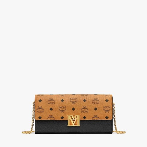 MCM 메나 비세토스 레더 블록 크로스바디 지갑 MYLAALM03BK