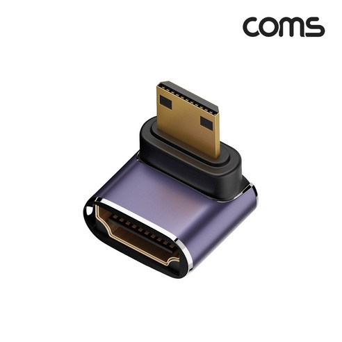 [JA210] Coms HDMI to Mini HDMI 변환 젠더 2.1 8K@60Hz UHD 연장 MF 미니HDMI 하향꺾임, 본상품선택