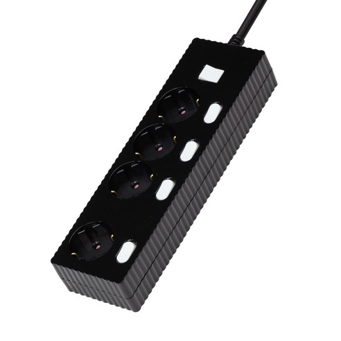 파워존 웨이브 멀티탭 개별 절전 스위치 과부하차단 4구 멀티콘센트 전기코드 50cm 1.5m 3m 5m 7m, 개별 4구 파스텔블루, 1개