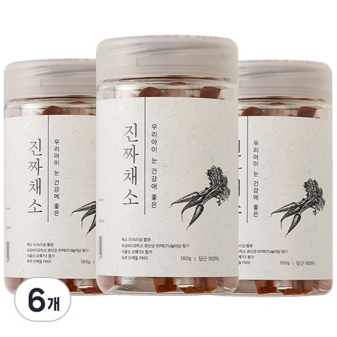 진짜채소 강아지 노즈워크 야채 간식 져키 180g, 6개, 당근&유산균