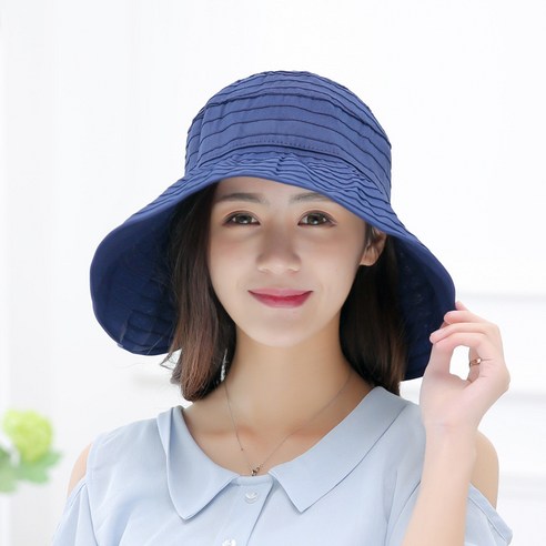 DFMEI 썬캡 여모자 여름공수 챙 선캡 접이식 여행 비치 등산 모자 선캡입니다., DFMEI 네이비요