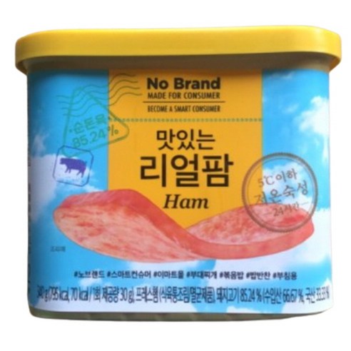 노브랜드 맛있는 리얼팜 340g 2캔 낱개 리얼팜 저온숙성 순돈육
