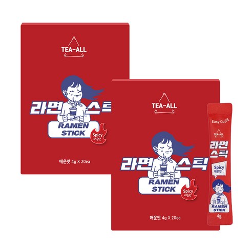 라면스틱 매운맛 20포 x 2개입, 80g, 2개