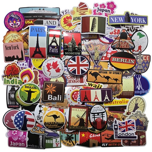 포트렘 캐리어 노트북 스티커, 01_월드심볼