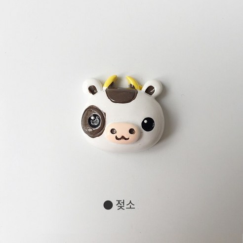 창조적 인 귀여운 스테레오 호랑이 사자 소 토끼 강아지 동물 냉장고 자석 칠판 자석, 유백색 암소, 작은