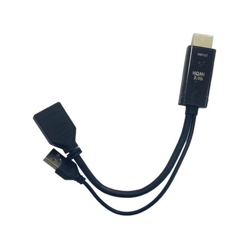 HDMI-1.2 어댑터 변환기 케이블 동글 UHD 4K(USB 포함), 15cm, 블랙, 그림