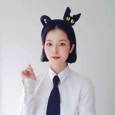 아이엠파티 동물 머리띠 놀이동산 놀이공원 인형 생일 파티 연말 운동회 단체 졸사, 검은고양이네로