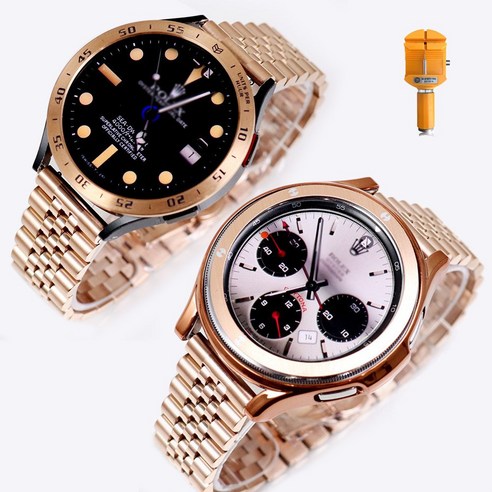 오르몽트 갤럭시워치4 클래식&워치4 쥬빌레 일자형 스트랩 46mm 42mm 44mm 40mm 호환 +공구, 로즈골드, 1개