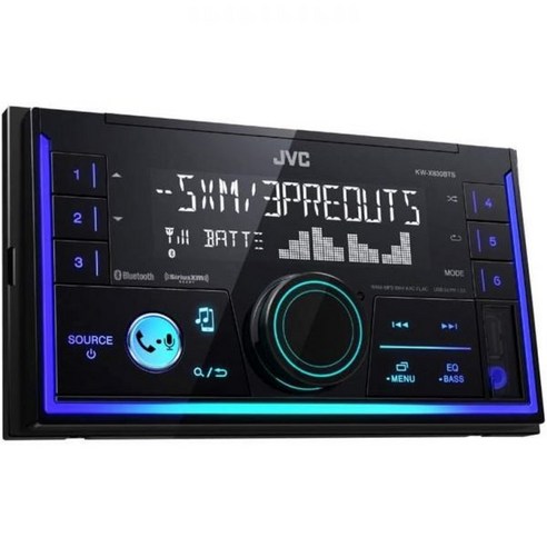 JVC KWX830BTS 카 스테레오 - 더블딘 블루투스 오디오 및 통화 MP3 플레이어 USB 포트 AUX 입력 AM/FM 라디오 수신기 멀티 컬러 조명