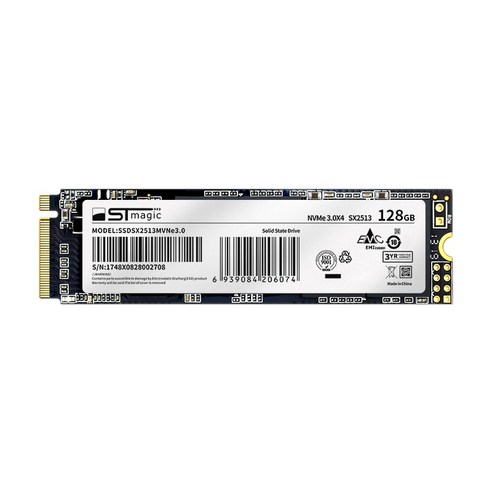 Xzante STMAGIC SX2513 PCIe SSD 노트북 컴퓨터 범용 M.2 고속 솔리드 스테이트 하드 드라이브 NVMe 프로토콜 128G, 검은 색