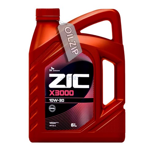 ZIC X3000 10W30 6L 디젤차량 엔진오일, ZIC X3000 (6리터), 1개