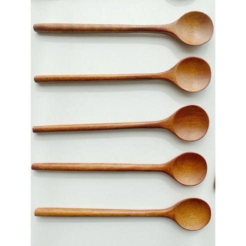 대추나무 우드 디저트 카페 롱티스푼 15cm, 15cm 5P세트, 5개