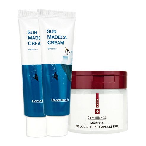 동국제약 센텔리안24 선 마데카크림 2개+앰플패드 1개 쿨링 썬크림, 2통, 50ml