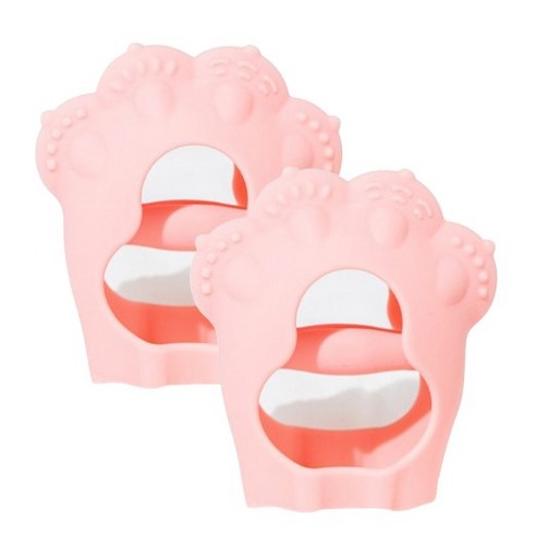 퍼기 손목 양손 오픈글러브형 냥냥 치발기 파스텔핑크, 2p