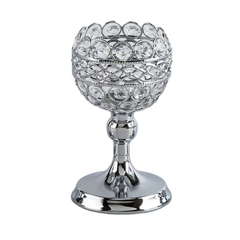 현대 크리스탈 캔들 홀더 촛대 Candelabrum Candleholder 스탠드 웨딩 홈 행사 기념일 식당 장식 선물, 실버엠, 메탈 크리스탈
