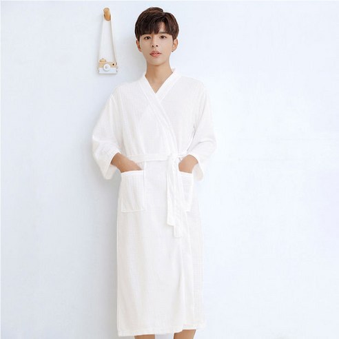 MOHEGIA 새로운 패션 간단한 목욕 가운/잠옷, M, 백인 남성