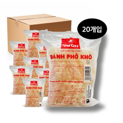 VIFON 비폰 반포코 4mm 쌀국수면 500G 20개입, 20개