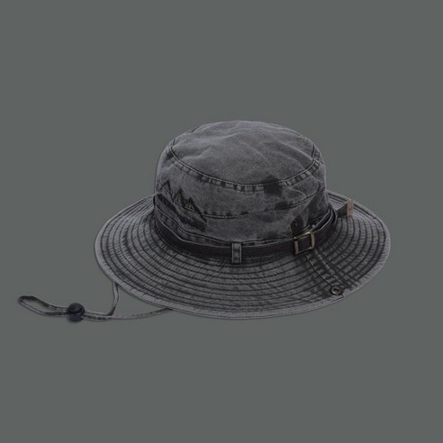 야외 등산 모자 복고풍 자외선 차단제 모자, (56-60cm), 씻은 오래된 회색