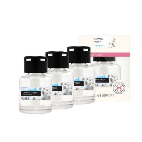더허브샵 차량용 방향제 디퓨저 70ml, 다우니프레시, 3세트