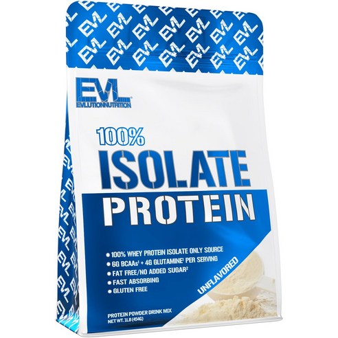 EVLUTIONNUTRITION 아이솔레이트 프로틴 파우더 드링크 믹스 무맛, 1개, 454g