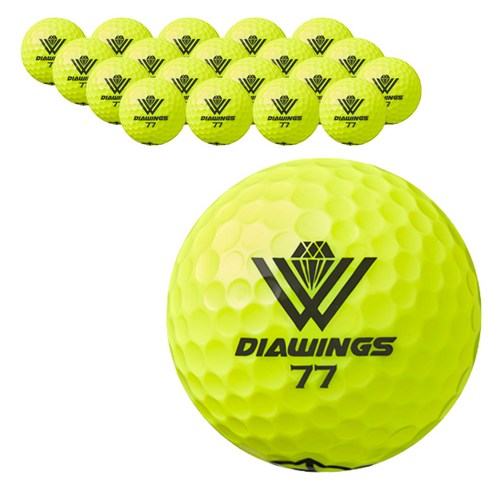 다이아윙스 골프공 정품 비거리 향상 장타 라운드용, 1개, 20개입, 10 M5 옐로우