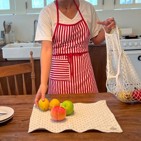 스트라이프 테리 수건 앞치마 세트로 주방을 더욱 특별하게!