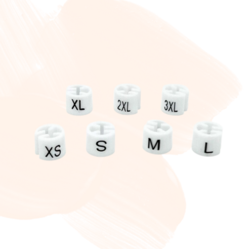매장용 옷걸이 사이즈링 표시링 XS/S/M/L/XL/2XL/3XL (50개 묶음), 화이트-M, 50개입