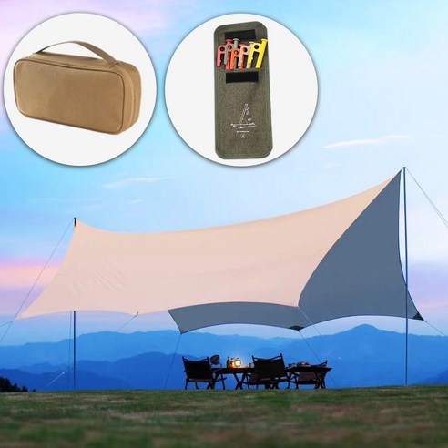 시원한 그늘 아래 펼쳐지는 행복, 씽크라이프 대형 캠핑 타프 세트 리뷰 캠핑타프