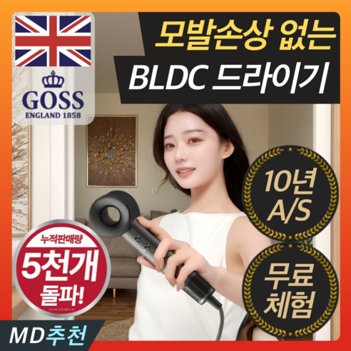 영국 프리미엄 음이온 초고속 BLDC 헤어 드라이기: 완벽한 스타일링의 동반자 오토닛bldc