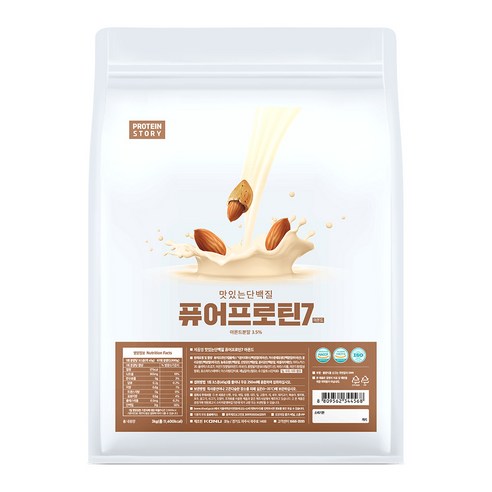 프로틴스토리 포대유청 맛있는 단백질 퓨어프로틴7 3kg 아몬드, 1개