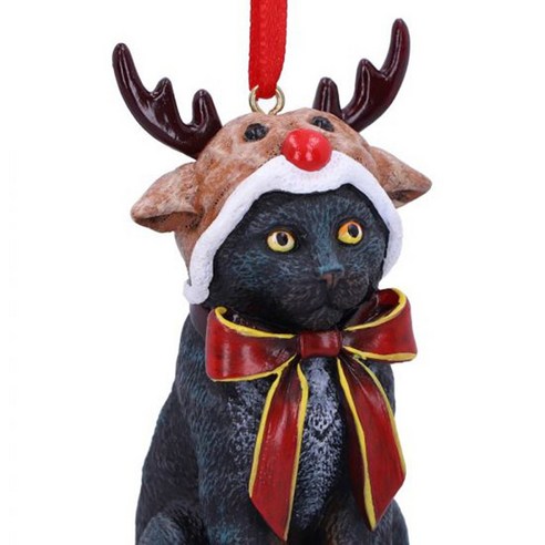 Bastera 크리스마스 트리 장식품 펜던트 고양이 수지 공예품 매달려 검은 펜 던 ​​트 홈 데스크탑 장식, B
