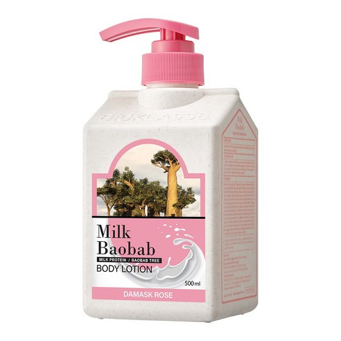 밀크바오밥 바디로션 다마스크 로즈향, 500ml, 1개
