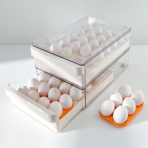   바케인 계란보관함 에그트레이 계란 트레이 냉장고 정리 보관 용기 24구, 단품, 투명