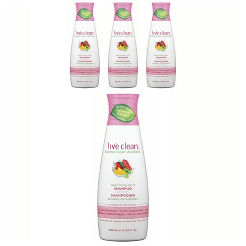 리브클린 슈퍼 프루트 워터 퀜칭 컬 샴푸 수분 & 진정, 4개, 350ml