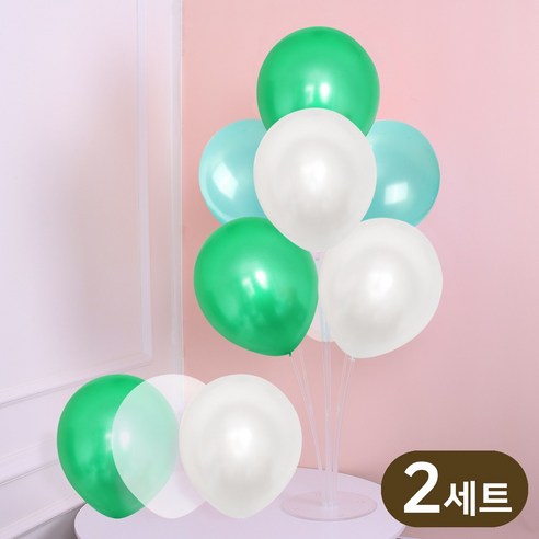 에스엠파티 풍선 스탠드 세트, 2세트, 프레쉬민트