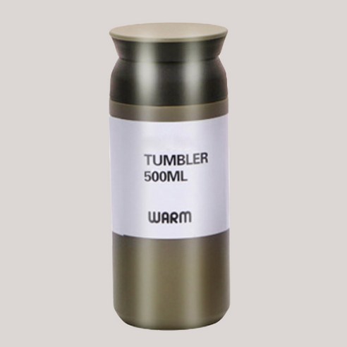 위베이지크 어디서나쏙 예쁜 진공 텀블러, 카키, 500ml, 1개