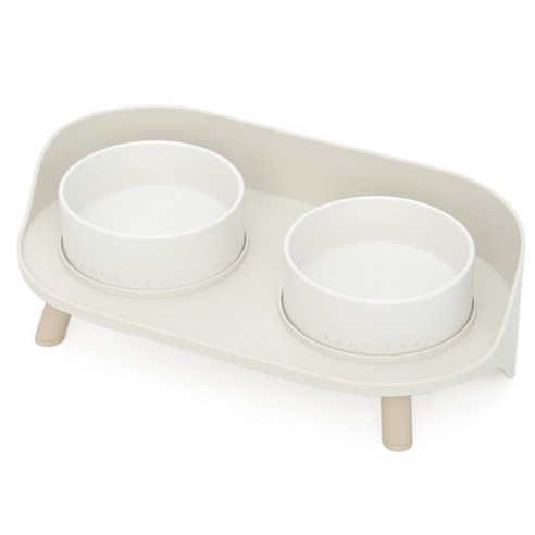 디에스펫 강아지 흘림방지 식탁 세트, 화이트, 1개