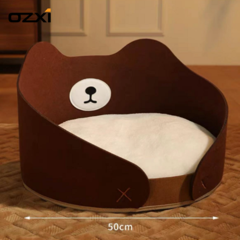 OZXI 사계절 범용 반밀폐 펠트 고양이집, M, 1개
