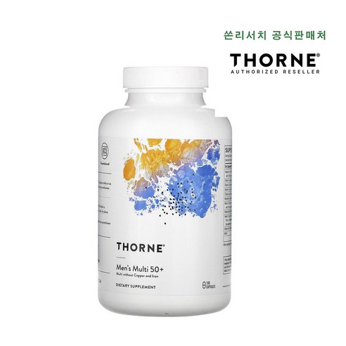 미국 직배송 Thorne Research - Mens Multi 50+ - Comprehensive Daily Multi-Vit B08779P9P1, 1개, 180캡슐, 180개