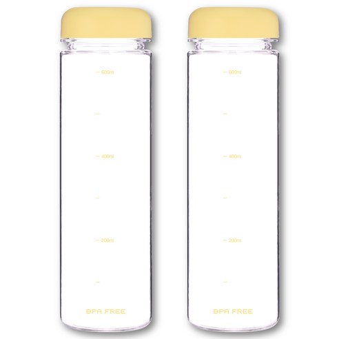 눈금 물병 트라이탄 보틀 700ml 2P, 옐로우 (2개입), 2개