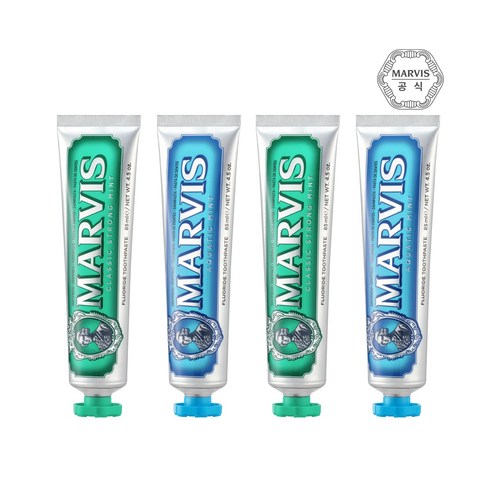 마비스 치약 클래식 스트롱 민트향 1P + 아쿠아 민트향 1P, 2세트, 170ml