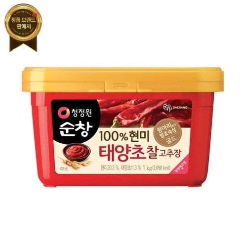 청정원 순창 100% 현미 태양초 찰 고추장 1kg, 4개