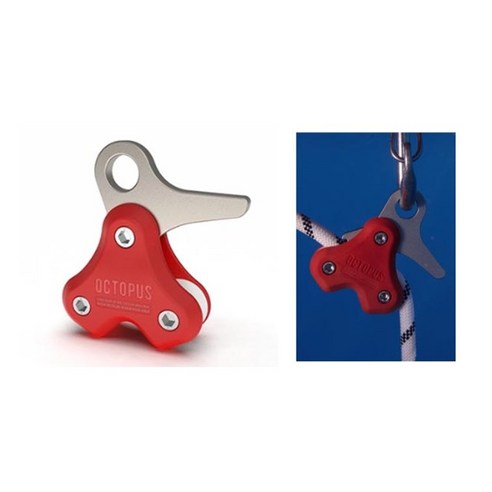 OCTOPUS 옥토퍼스 프리다이빙 풀링 시스템 XL 로프스토퍼 가이드로프 하강줄 고리 스킨스쿠버 안전용품, RED