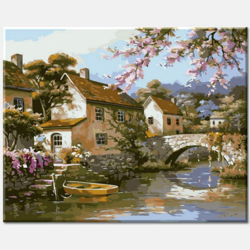모모픽스페인팅 DIY명화그리기 40x50cm, J47 고즈넉한 오후