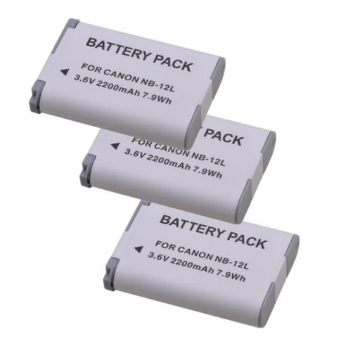 파워샷 G1 X 마크 II N100 미니 소형 NB-12L 배터리 2 2200mAh, 02 3x Battery