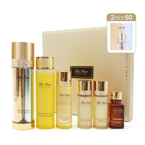 오휘 더 퍼스트 제너츄어 브라이트닝 듀얼 세럼 기획 50ml +2ml 60매 Y, 1개
